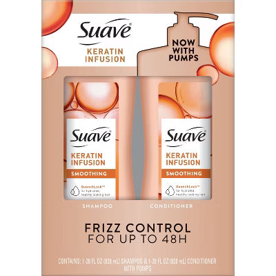 Suave Shampoo & Conditioner Keratin Smooth Twin Pack - 28oz/4pk