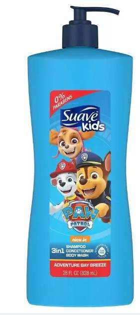 Suave Kids Paw Patrol 3 in1 Shampoo Adventure Bay Breeze - 28oz/4pk