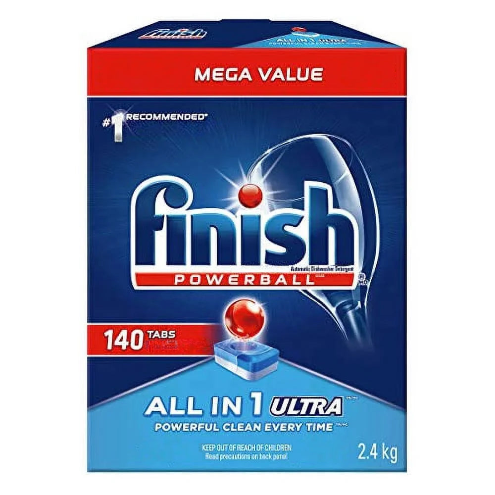 Finish Powerball Dishwasher Detergent All in 1 Ultra Powerful Clean - 140ct/1pk