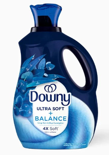 Downy Ultra Soft Fabric Softener Liquid Balance Crisp Rain and Blue Eucalyptus 83 Loads - 56oz/4pk