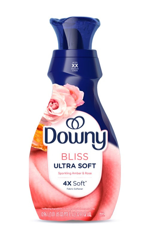 Downy Ultra Soft Fabric Softener Liquid Bliss Sparkling Amber and Rose 39 Loads - 26oz/4pk