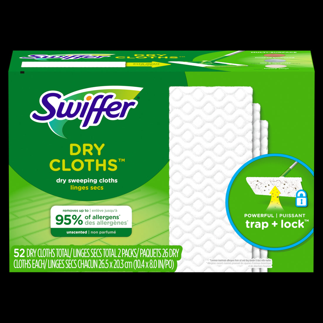 Swiffer Sweep & Mop Dry Pads Refill Cleaning Cloths Unscented - 52ct/3pk