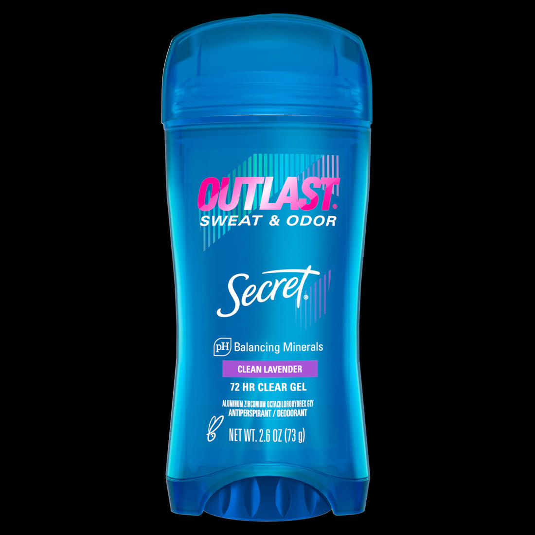 Secret Outlast Clear Gel Antiperspirant Deodorant for Women Clean Lavendar - 2.6oz/12pk