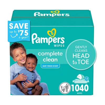 Pampers Wipes Complete Clean Baby Fresh Scent - 1040ct/1pk