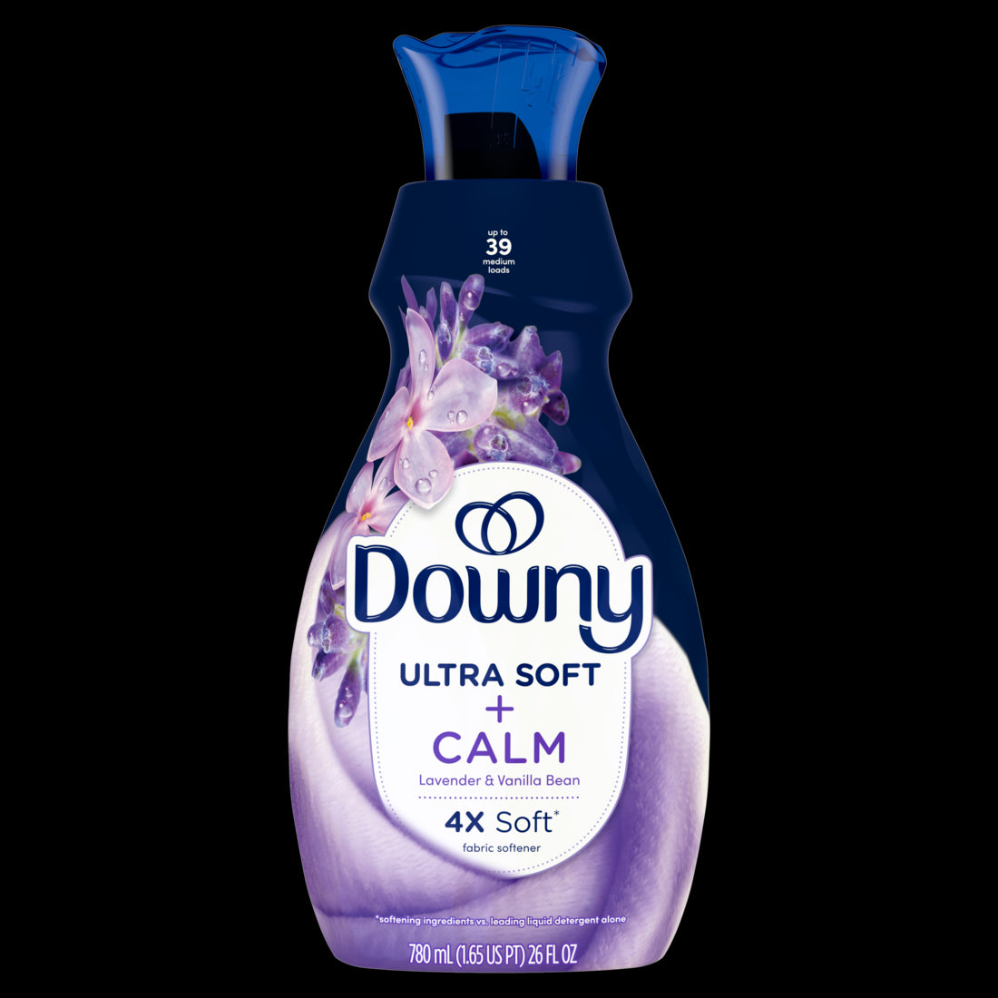 Downy Ultra Soft Fabric Softener Liquid Calm Lavender and Vanilla Bean 39 loads - 26oz/4pk