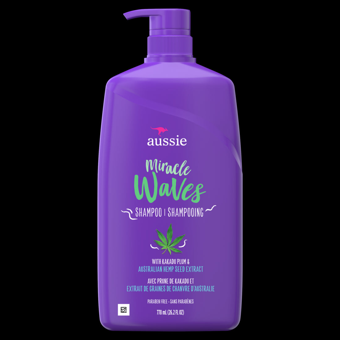 Aussie Miracle Waves Anti-Frizz Hemp Paraben-Free Shampoo - 26.2oz/4pk