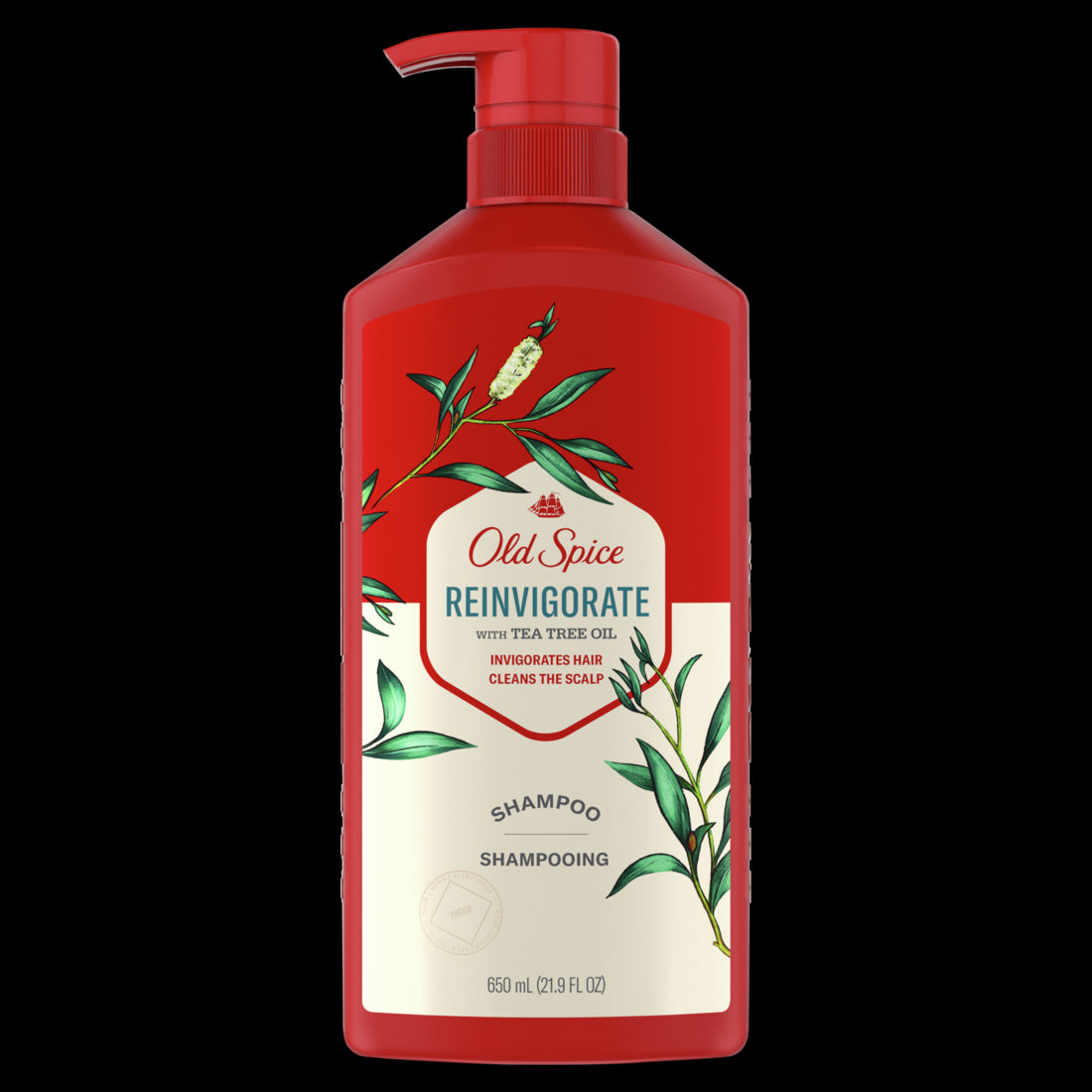 Old Spice Reinvigorate Shampoo with Tea Tree Shampoo for Men - 22oz/4pk