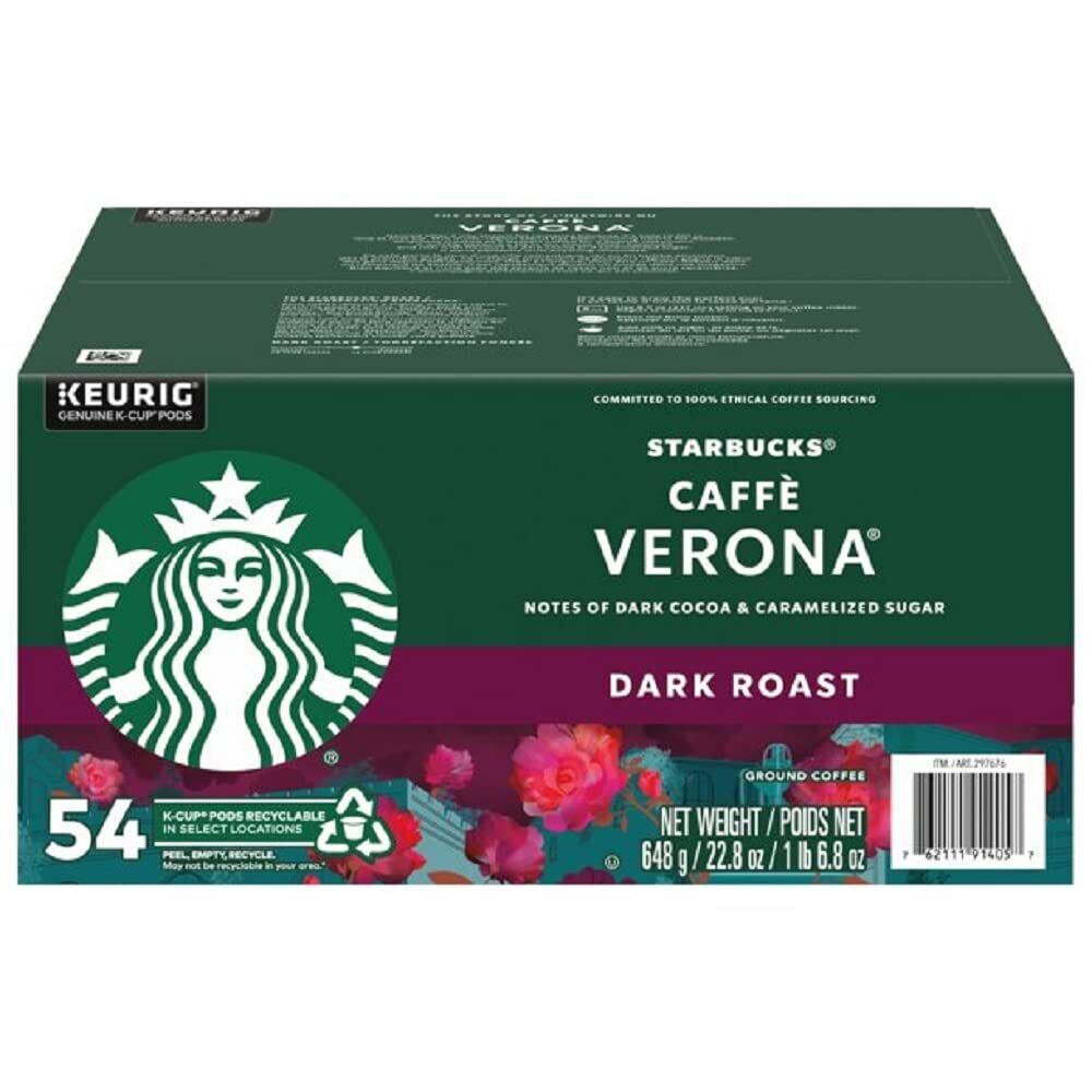 Starbuck's Caffe Verona Coffee K-Cup Pods Pack - 54ct/1pk