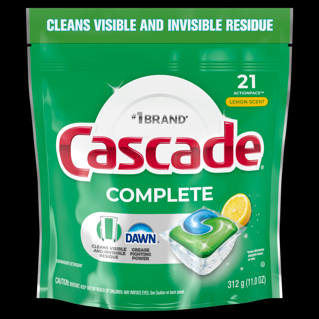 Cascade Complete Dishwasher Pods Dish Detergent Tabs Tablets Lemon - 21ct/5pk