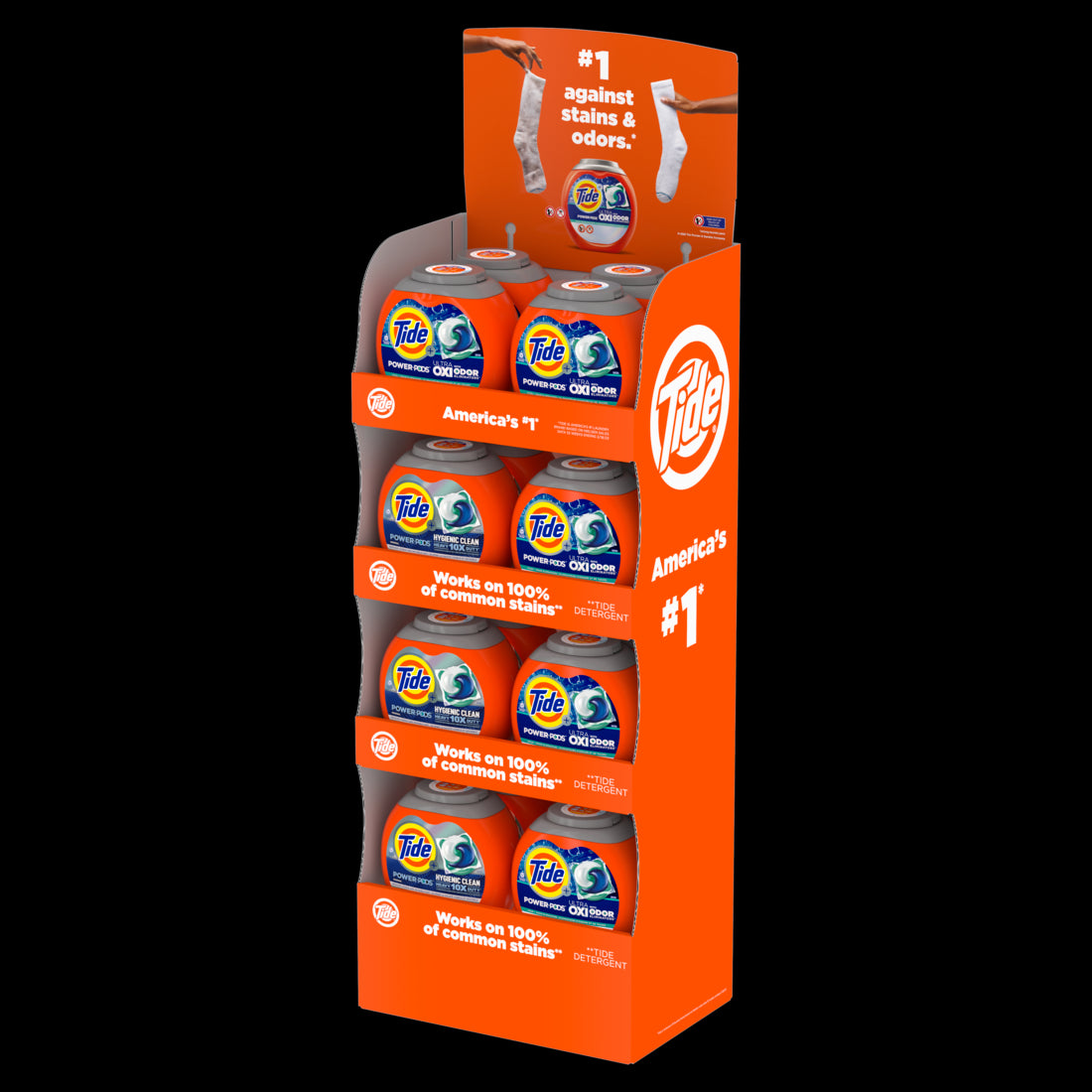 Tide Power Pods Display Mix ( UltraOxi Original 25ct , Hygenic Clean 25ct , UltraOxi White & Bright 25ct ) - 16pk