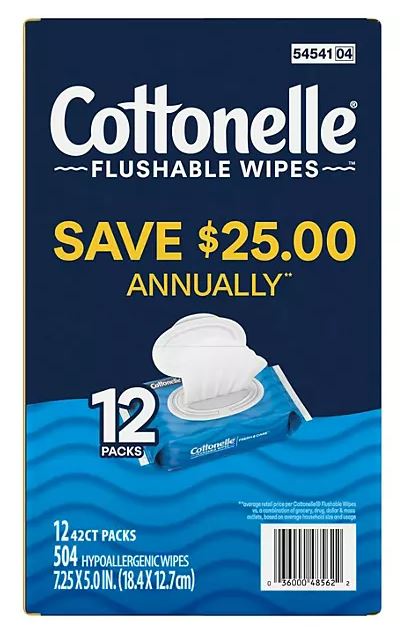 Cottonelle Flushable Wipes - 504ct/1pk