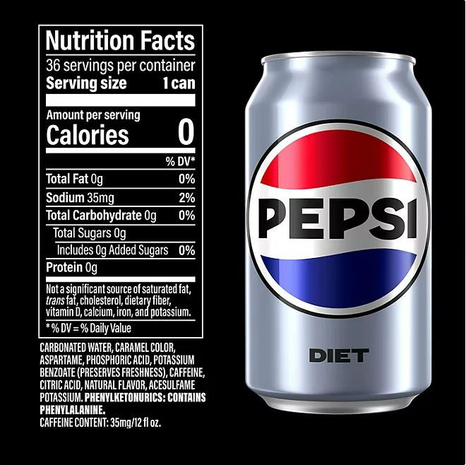 Diet Pepsi Cans - 12oz/36pk