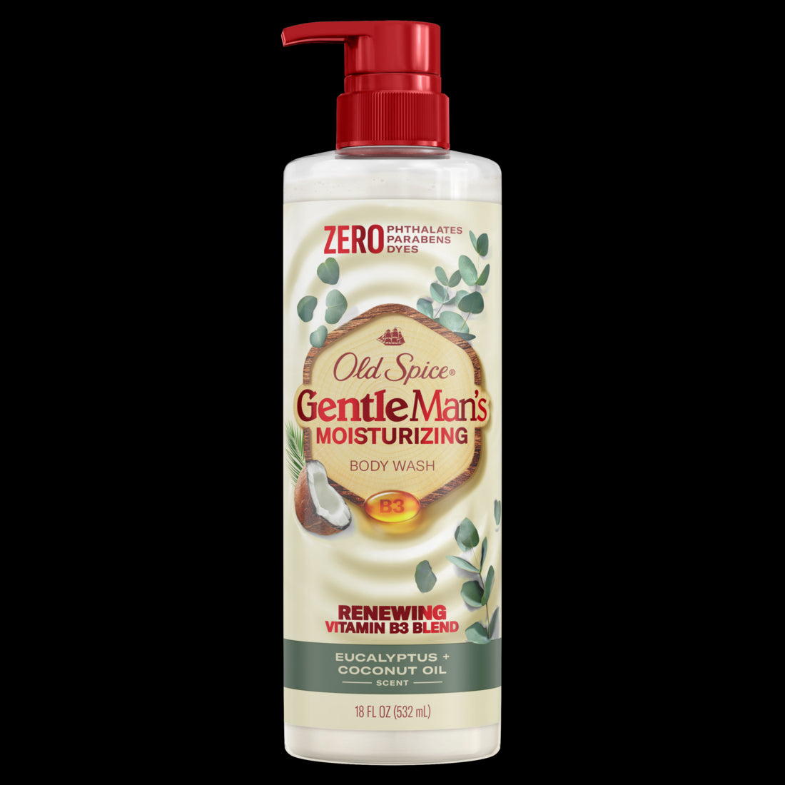 Old Spice Men's Body Wash GentleMan's Blend Eucalyptus and Coconut Oil - 18oz/4pk