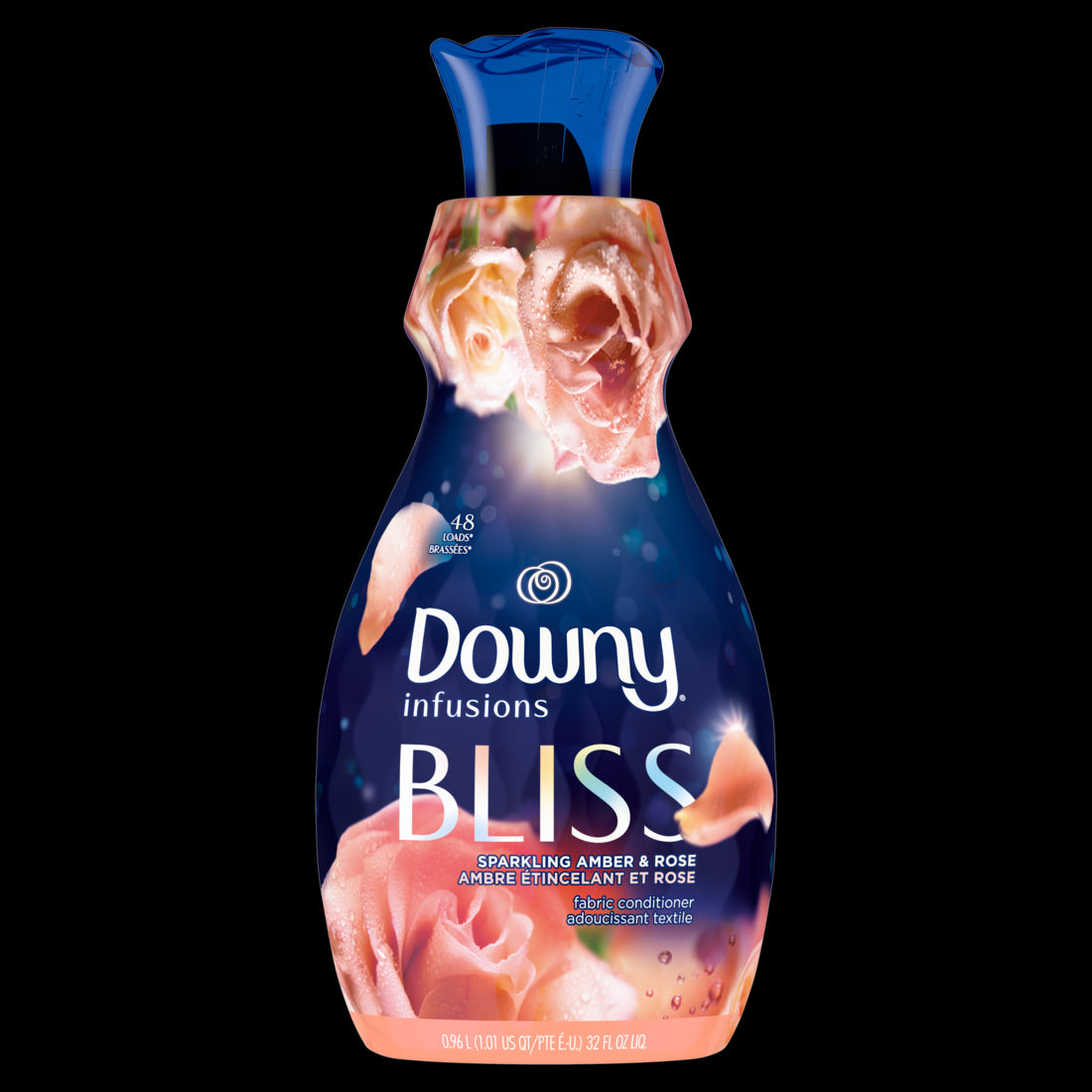 Downy Ultra Soft Fabric Softener Liquid Bliss Sparkling Amber and Rose - 32oz/6pk