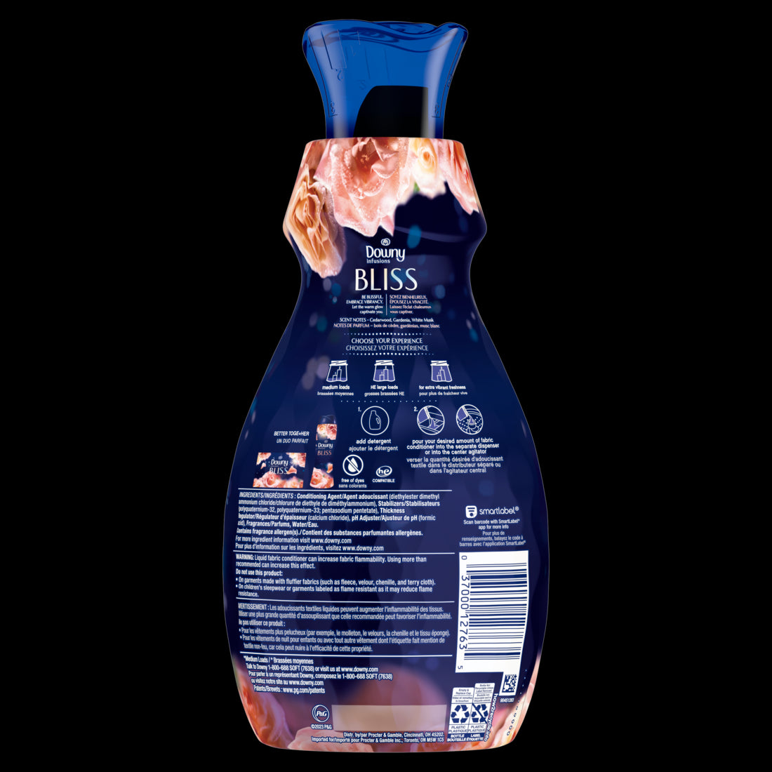 Downy Ultra Soft Fabric Softener Liquid Bliss Sparkling Amber and Rose - 32oz/6pk