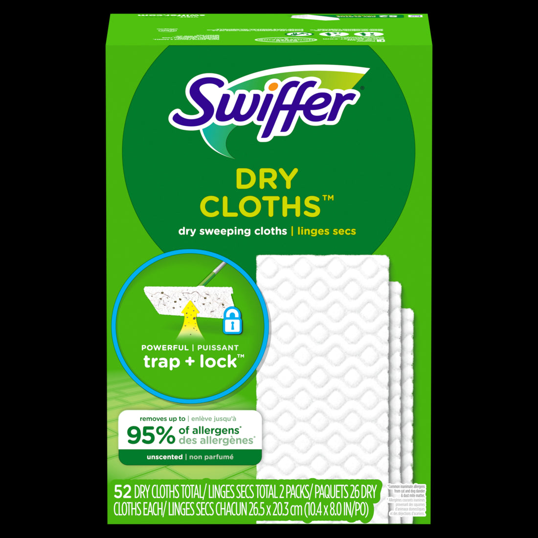 Swiffer Sweep + Mop Dry Pads Refill Floor Cleaner Cleaning Cloths Unscented - 52ct/1pk