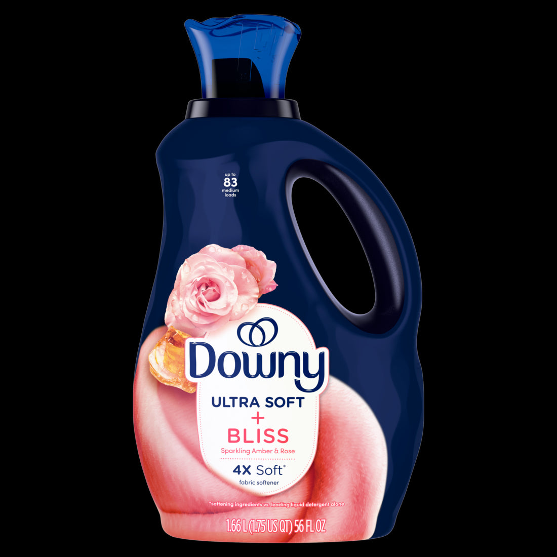 Downy Ultra Soft Fabric Softener Liquid Bliss Sparkling Amber and Rose 83 Loads - 56oz/4pk