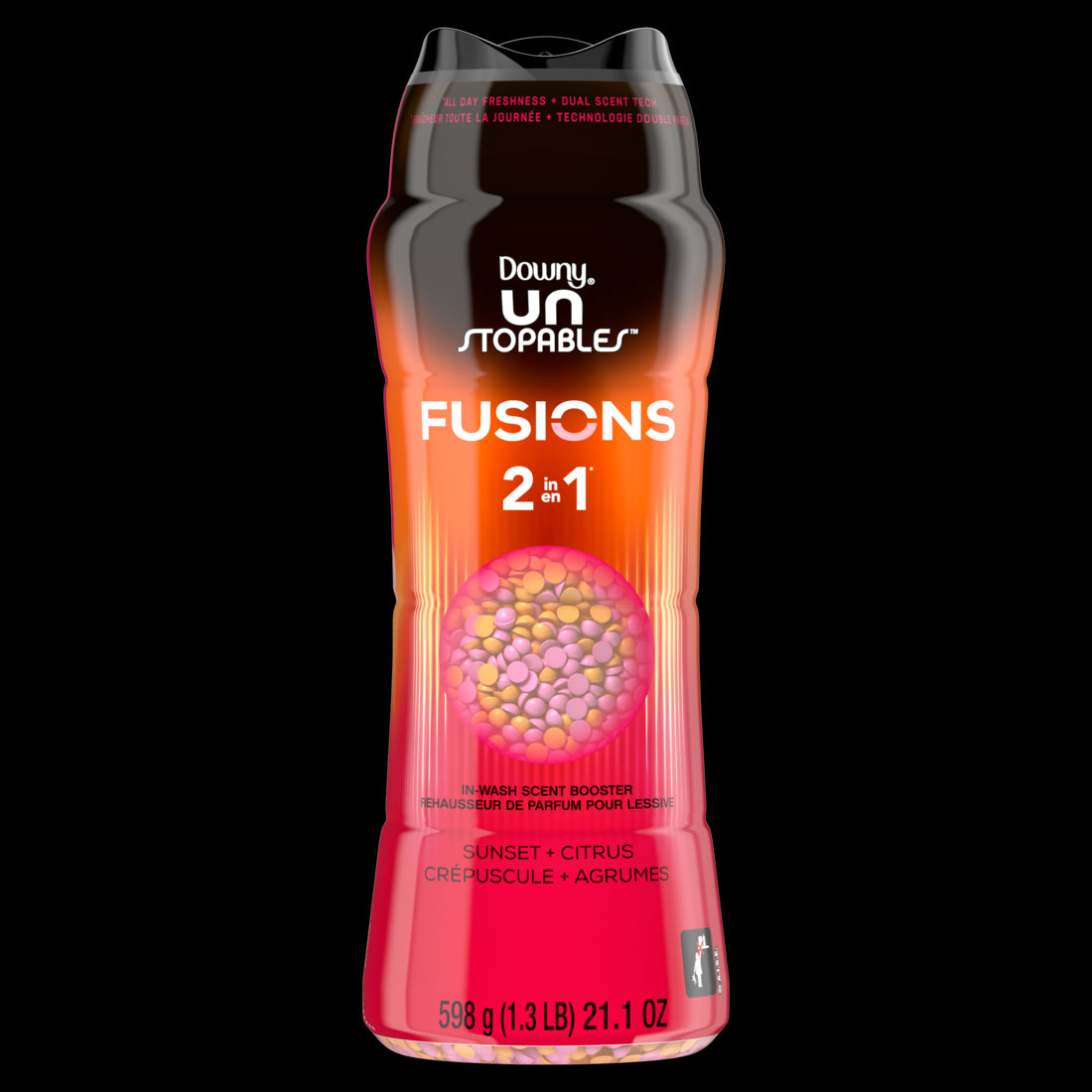 Downy Unstopables Fusions In-Wash Laundry Scent Booster Beads Sunset and Citrus Scent - 21.1oz/4pk