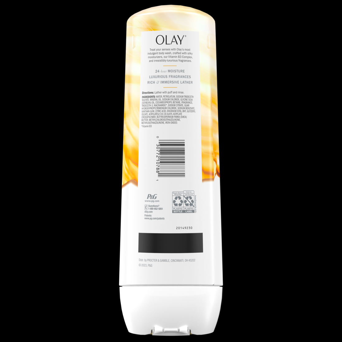 Olay Indulgent Moisture Body Wash Infused with Vitamin B3 & Notes of Mango Butter and Vanilla Orchid - 20oz/4pk