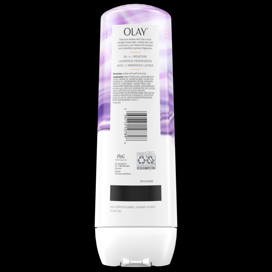 Olay Indulgent Moisture Body Wash Infused with Vitamin B3 & Notes of Elderberry and Almond Cream- 20oz/4pk