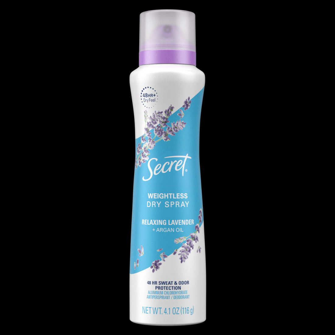 Secret Dry Spray Antiperspirant Deodorant Relaxing Lavender - 4.1oz/12pk