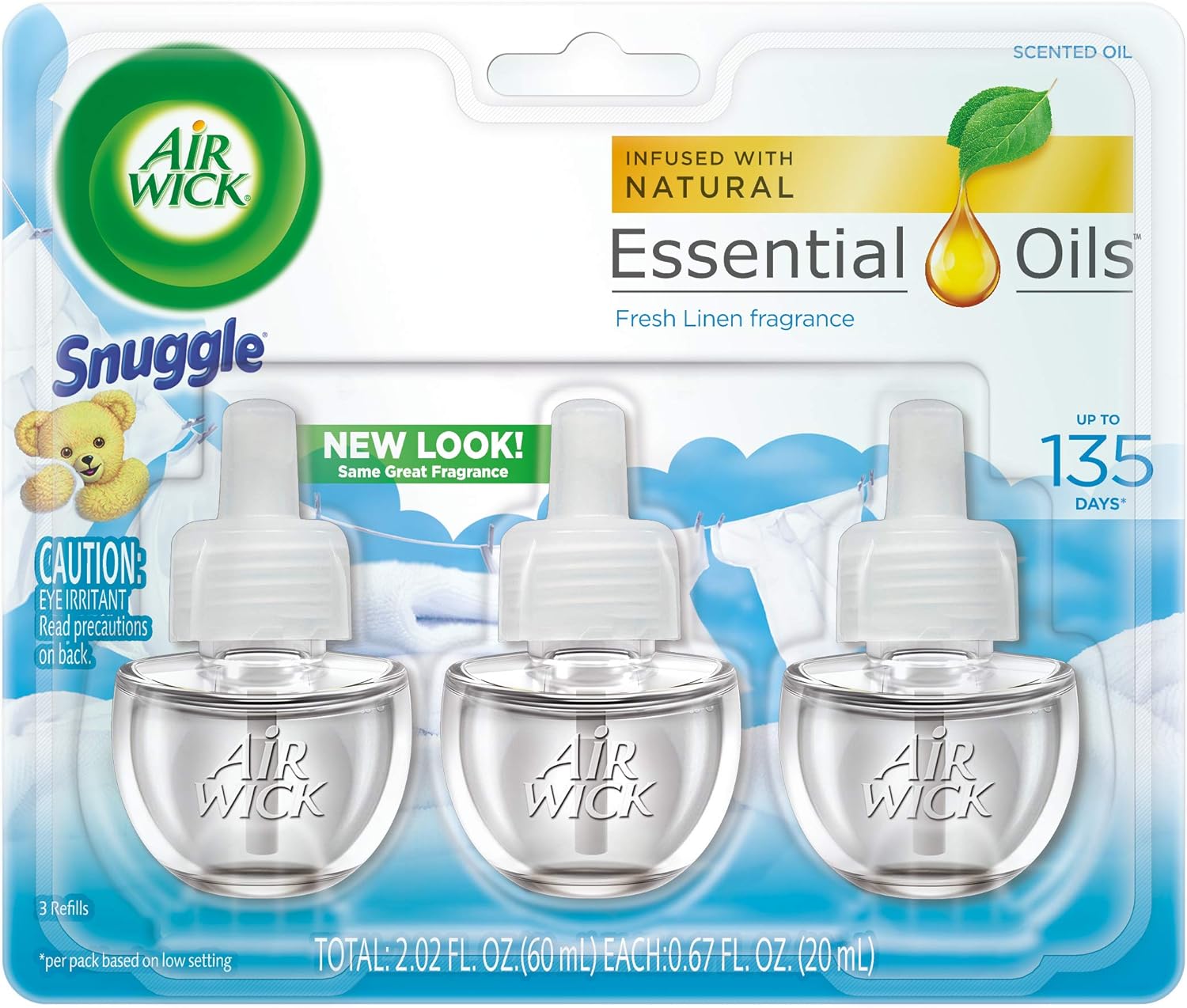 AIR WICK Scented Oil - Triple Refill Snuggle Fresh Linen - (3x.67)oz/6pk