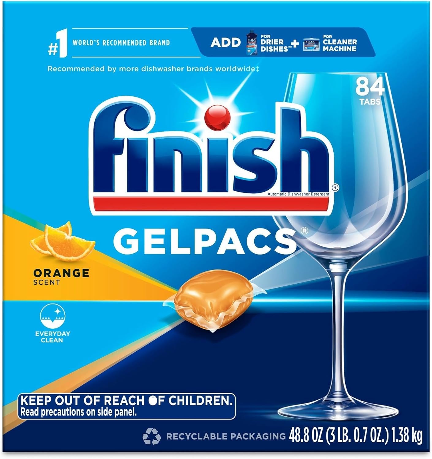 Finish Gelpacs - Orange - 84ct/2pk