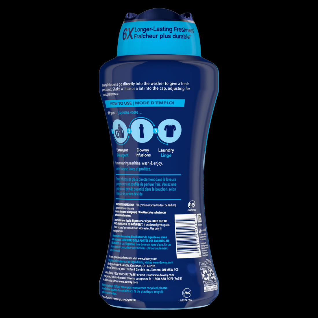 Downy Infusions Balance In Wash Laundry Scent Booster Beads Crisp Rain & Blue Eucalyptus - 24oz/4pk