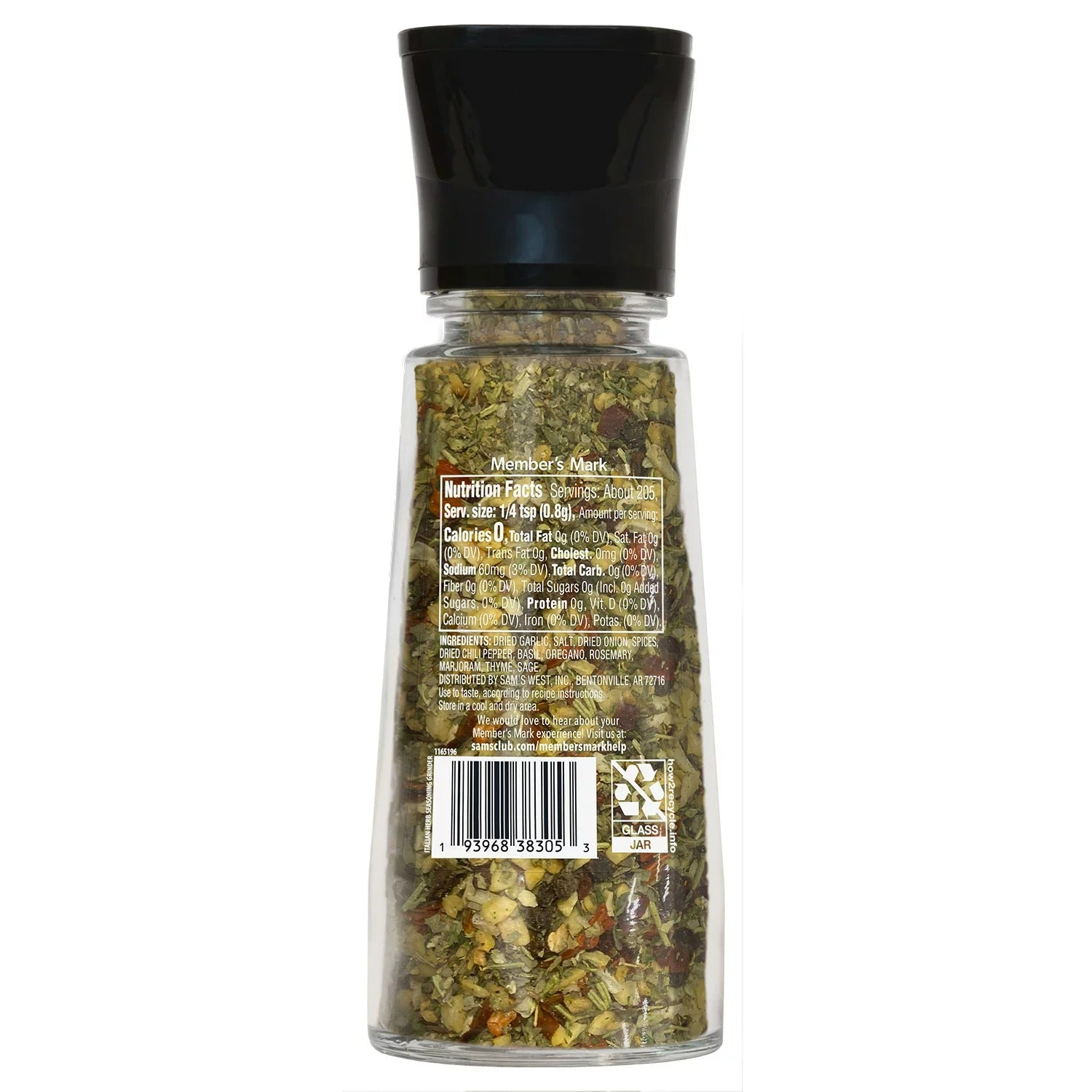 Member's Mark Italian Herb Seasoning Grinder - 5.8oz/1pk