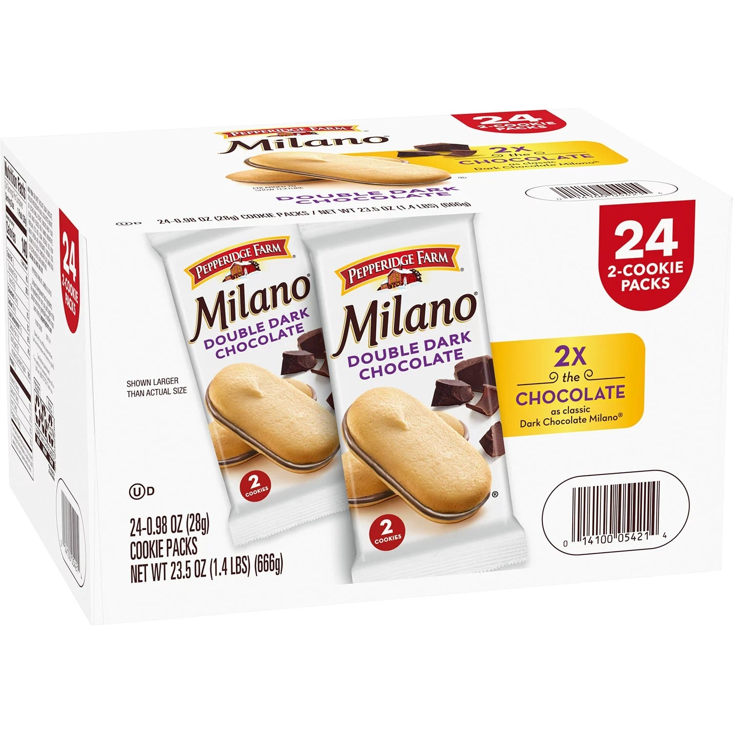 Milano Double Dark Chocolate Cookies- 0.98oz/24 pk