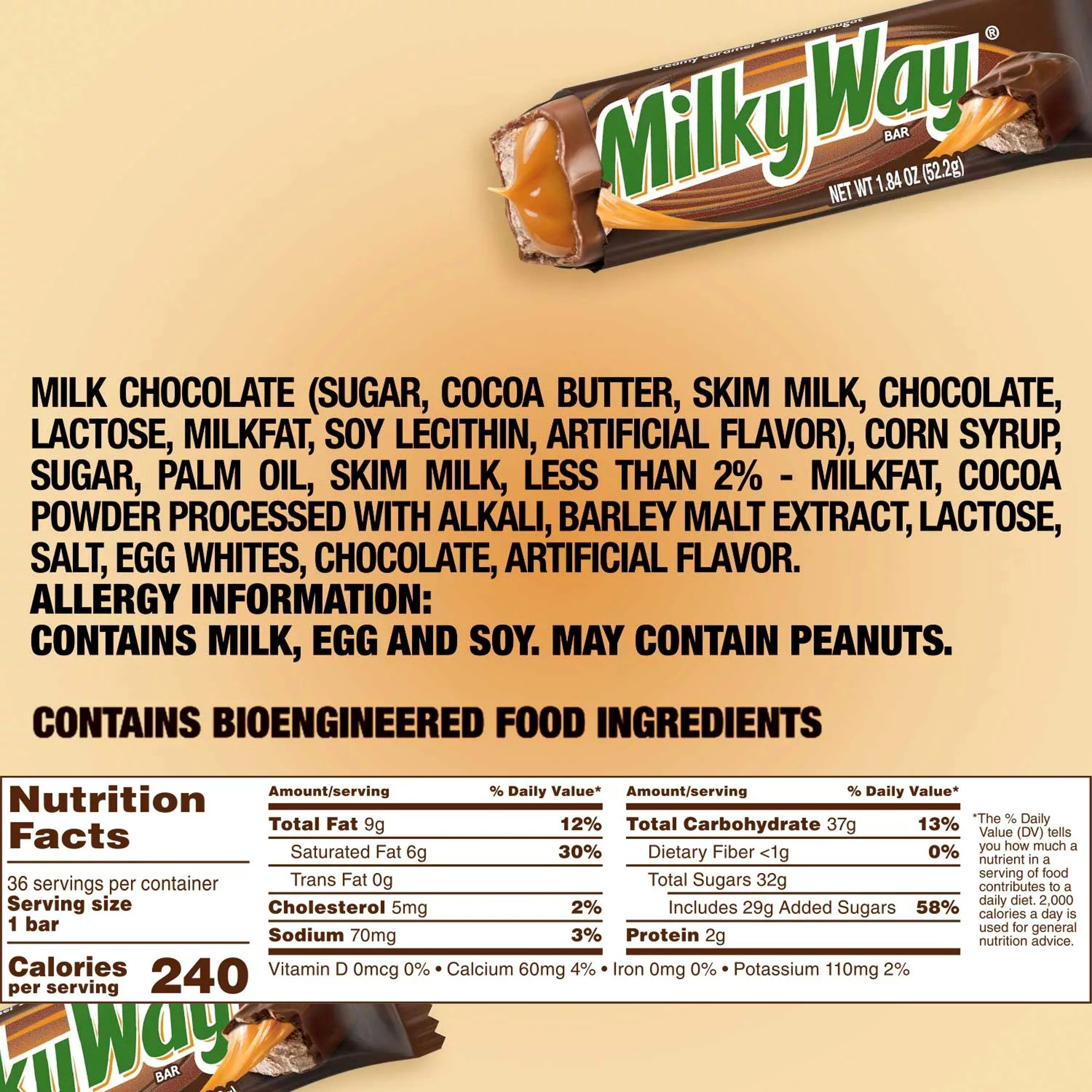 Milky Way Caramel Chocolate Full Size Candy Bars - 1.84oz/36pk