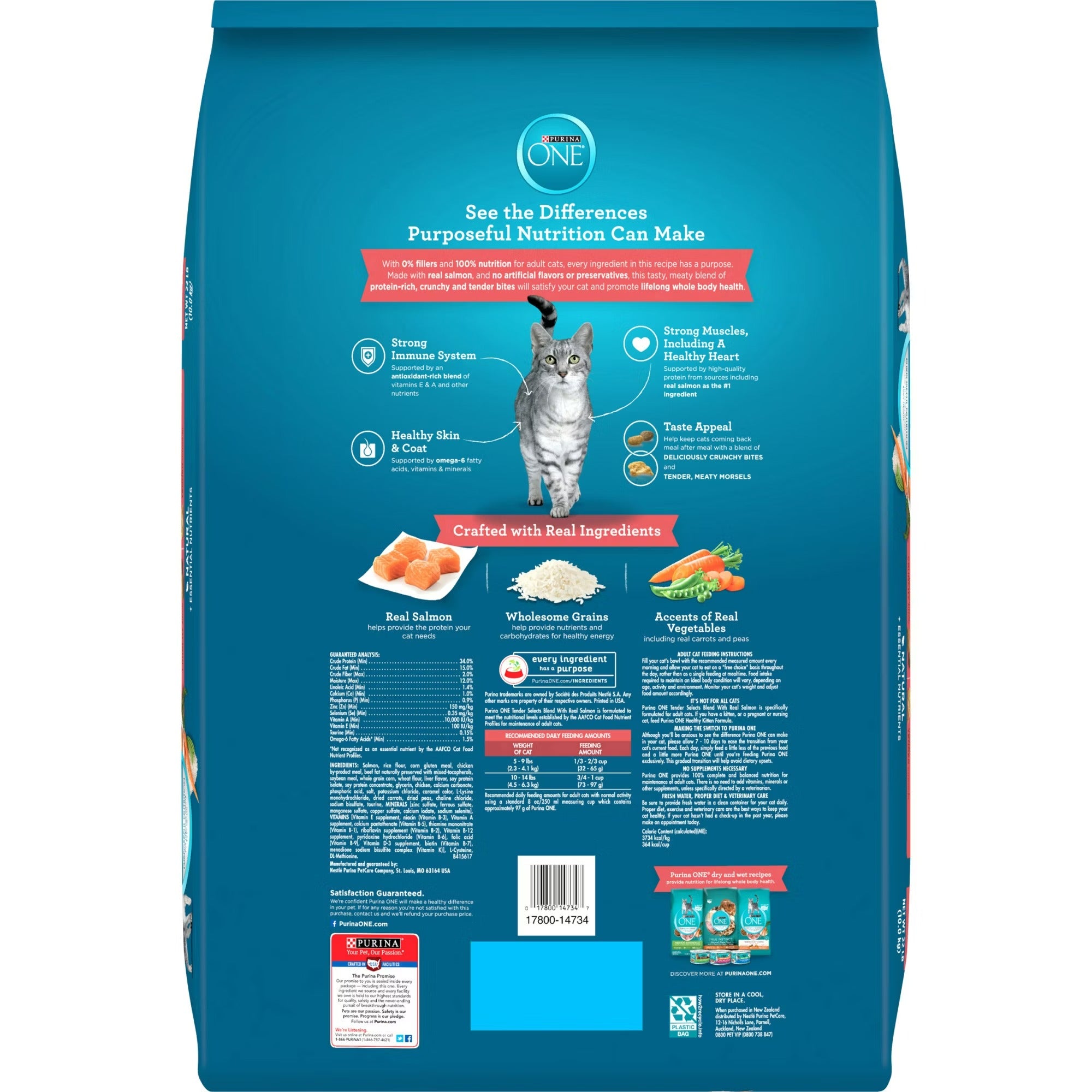 Purina ONE Tender Selects Blend With Real Salmon Natural Dry Cat Food - 22 lbs/1pk