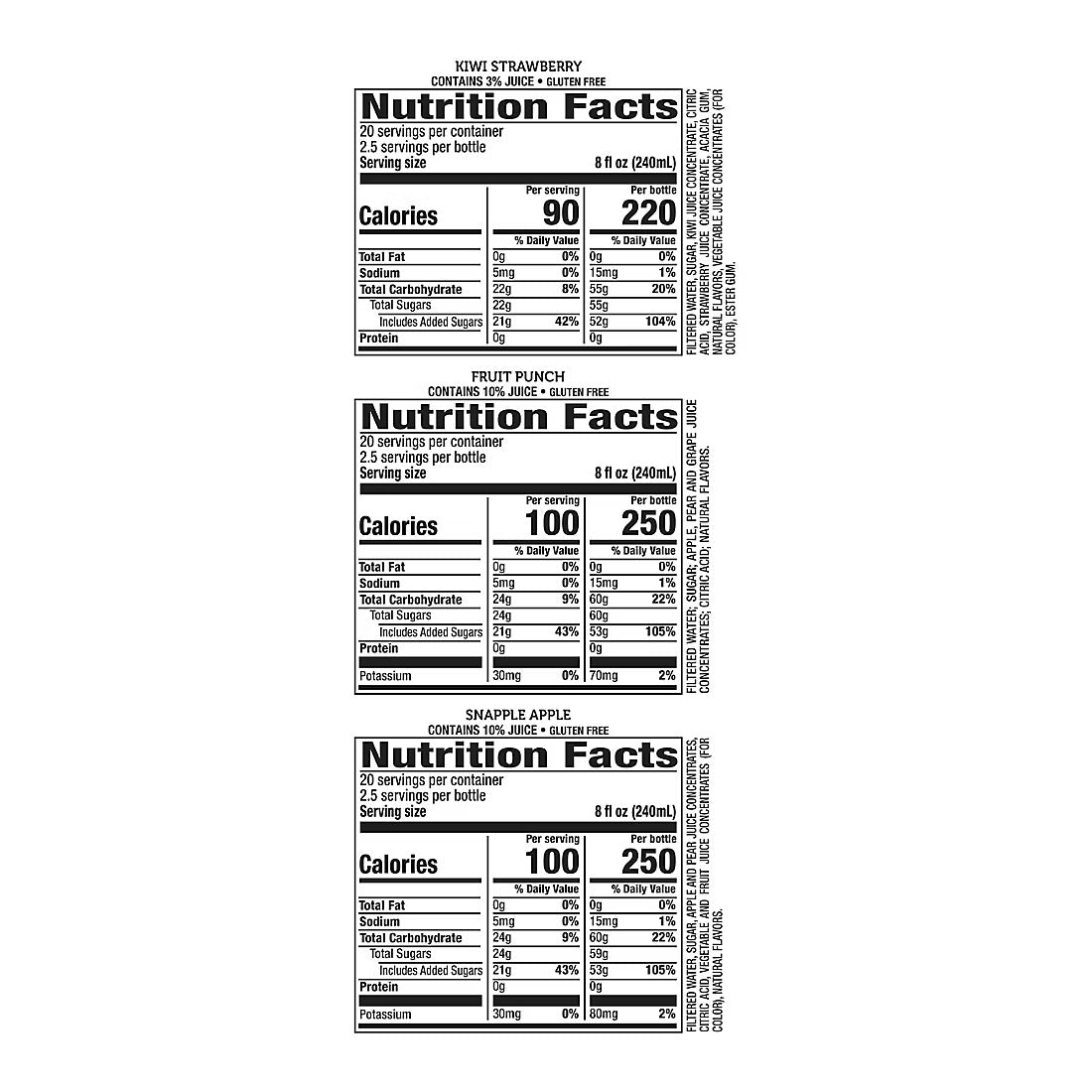 Snapple Juice Drink Variety Pack - 20oz/24pk