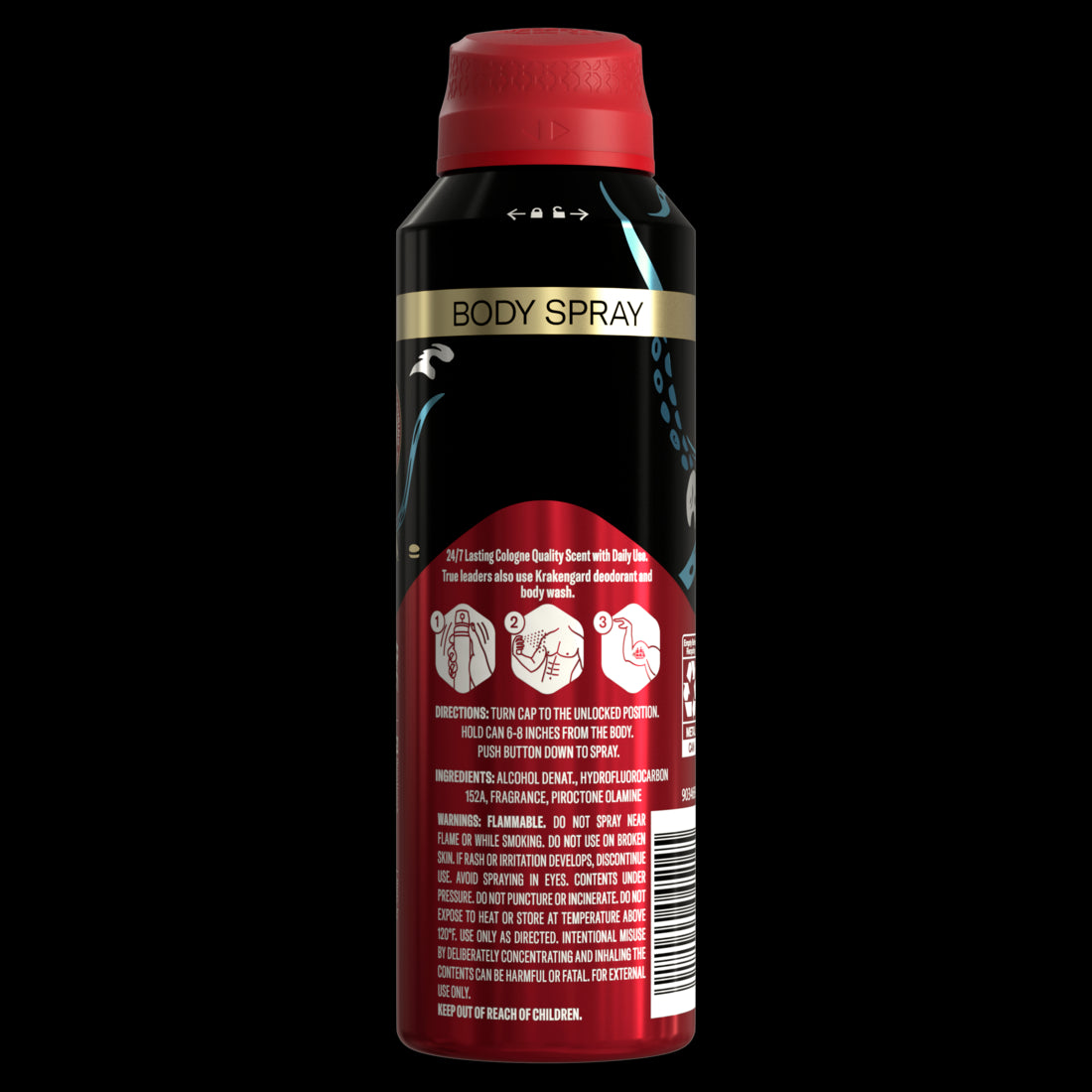 Old Spice Aluminum Free Body Spray for Men Krakengard - 5.1oz/12pk