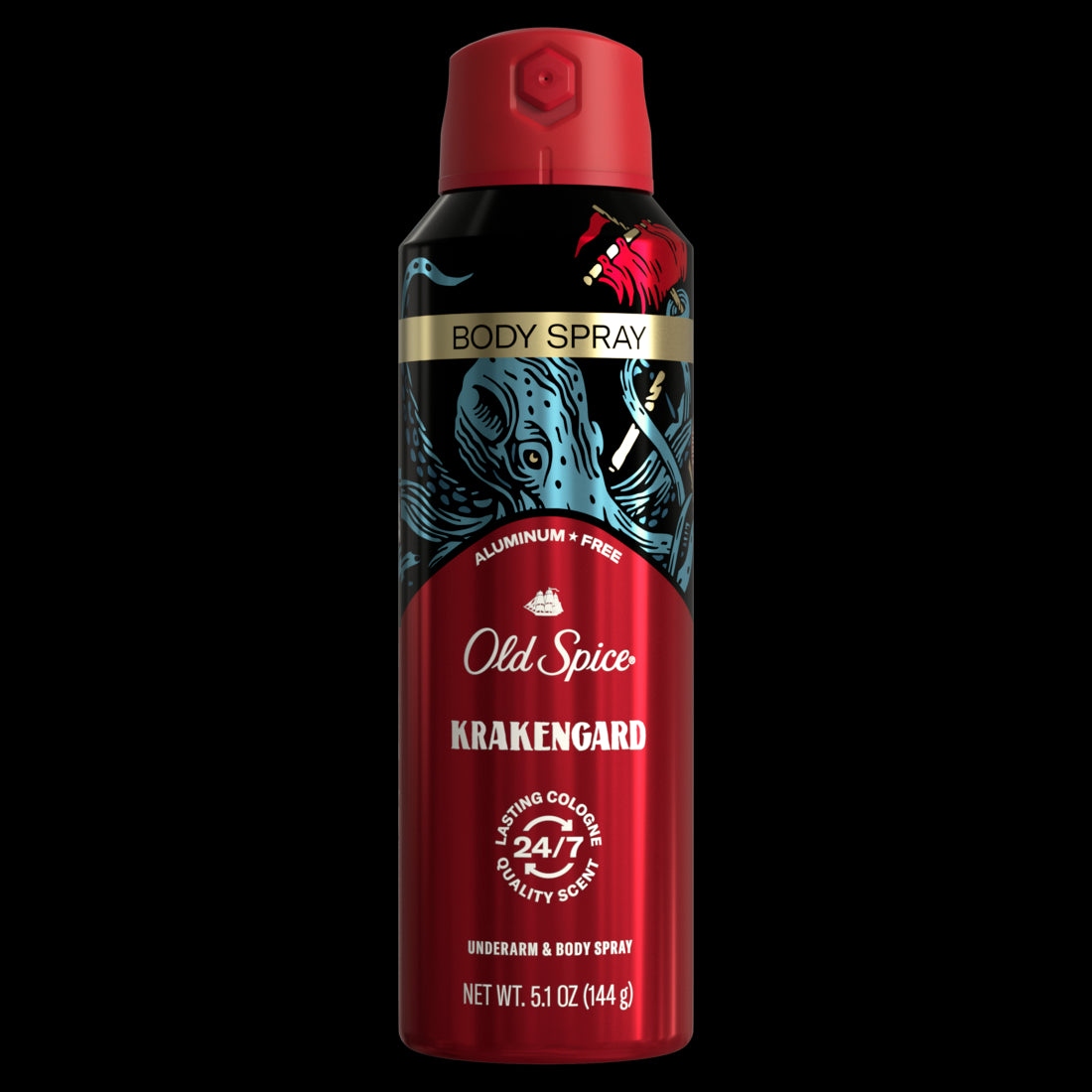 Old Spice Aluminum Free Body Spray for Men Krakengard - 5.1oz/12pk