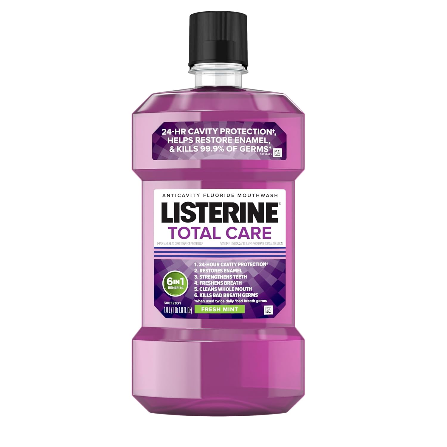 LISTERINE ANTICAVITY FLUORIDE MOUTHWASH TOTAL CARE FRESH MINT - 1L/6pk