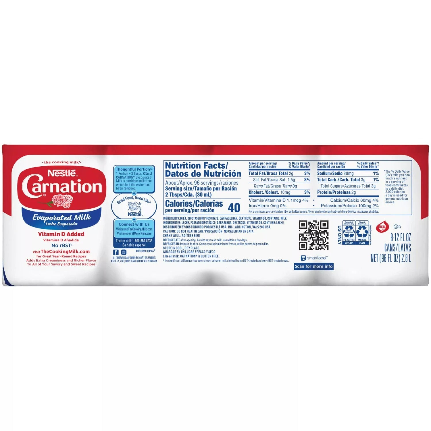 Nestle Carnation Evaporated Milk - 12oz/8pk