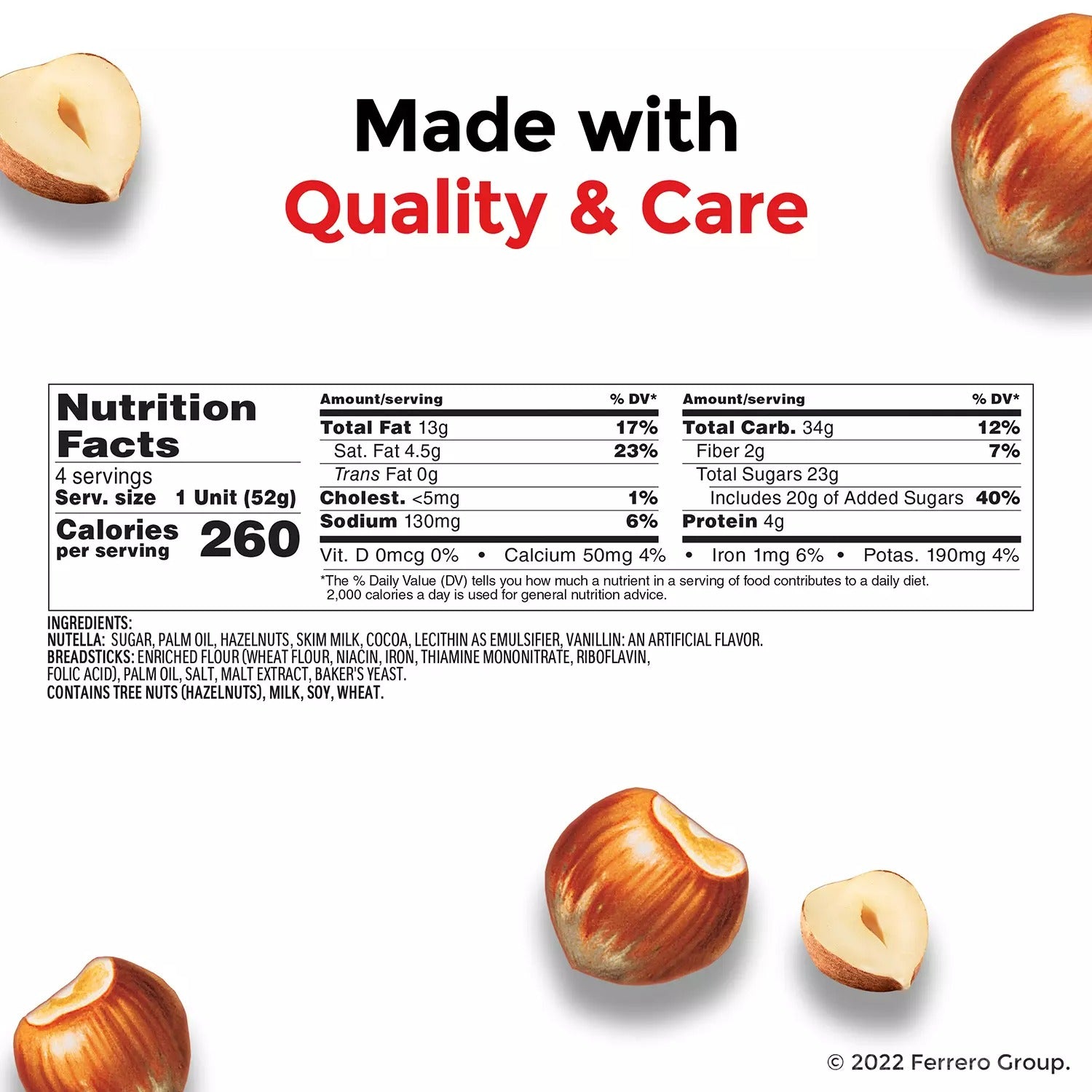 Nutella & GO! Hazelnut and Cocoa Spread + Breadsticks - 1.8oz/16pk