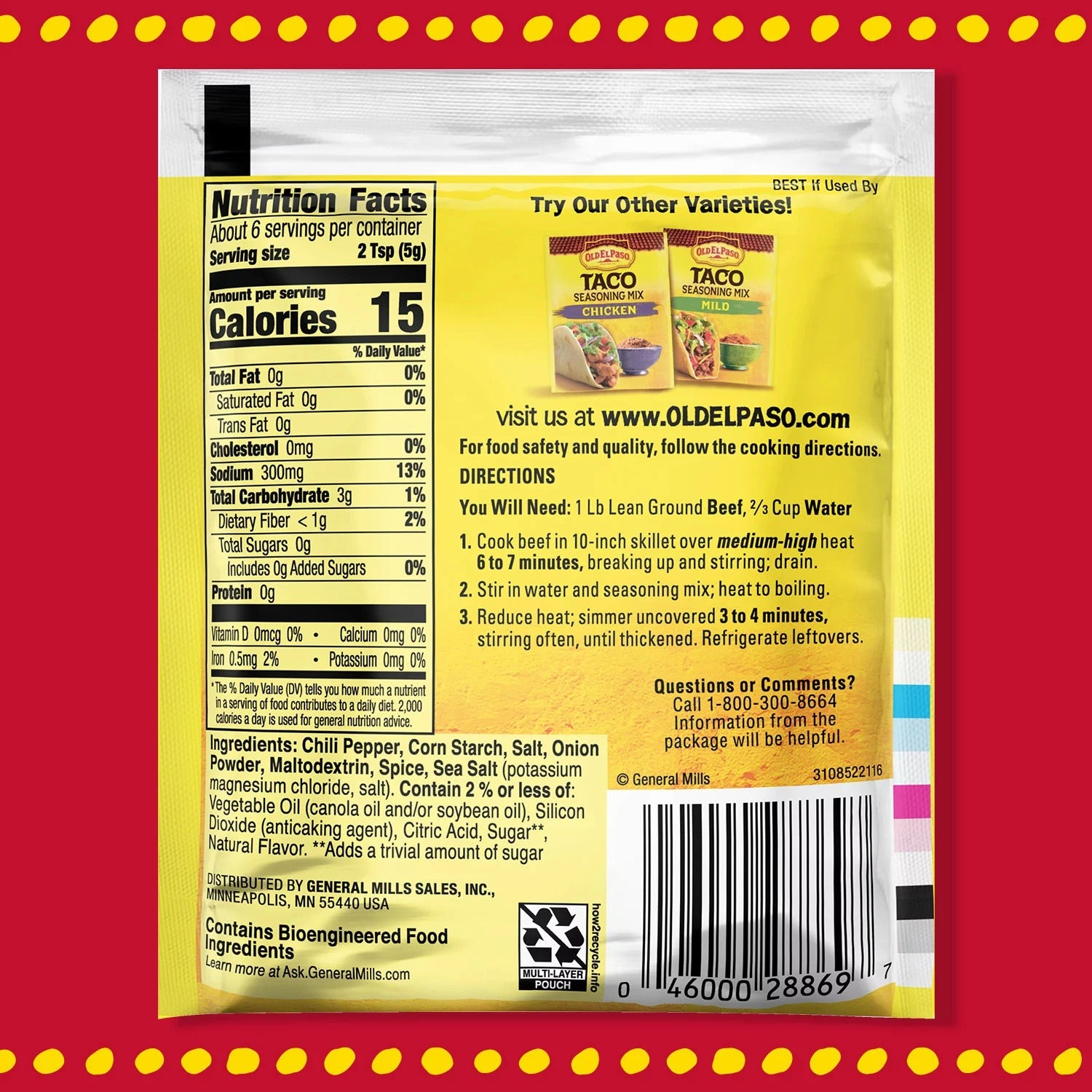 Old El Paso Original Taco Seasoning - (10x1.0)oz/1pk