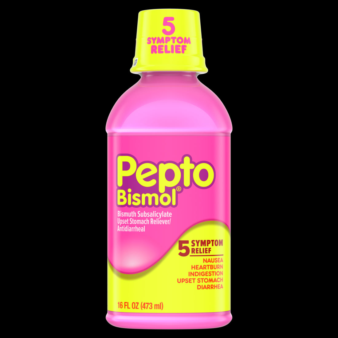 Pepto Bismol Liquid for Nausea: Heartburn Indigestion Upset Stomach and Diarrhea - Fast Relief for 5 Symptoms Original Flavor - 16oz/12pk