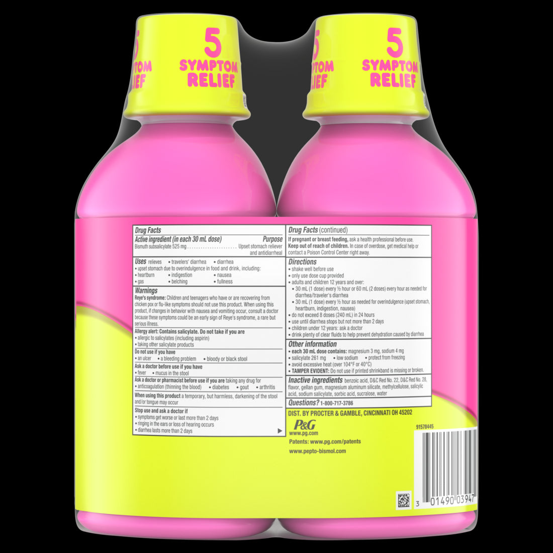 Pepto Bismol Liquid for Nausea: Heartburn Indigestion Upset Stomach and Diarrhea - Fast Relief for 5 Symptoms Original Flavor - (2x16)oz/3pk