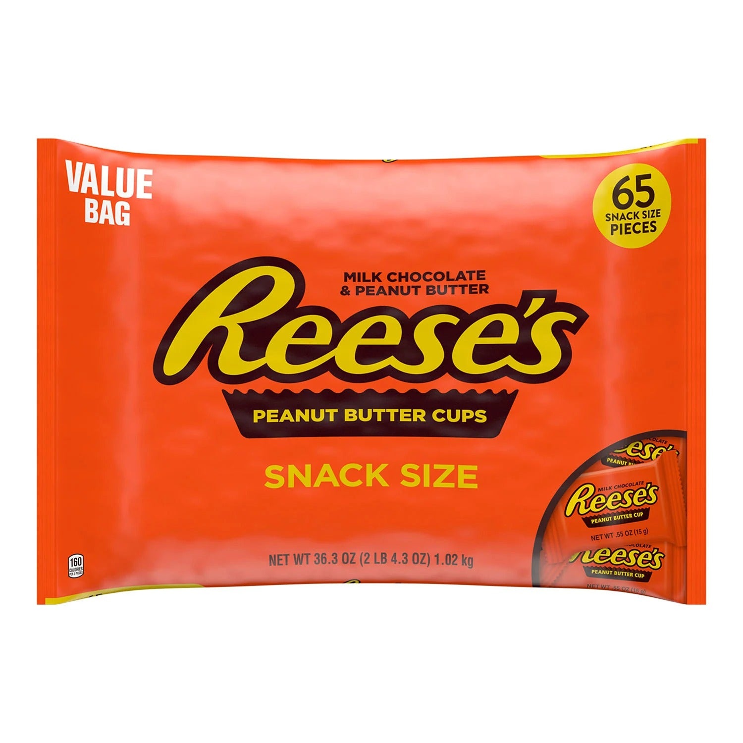 REESE'S Milk Chocolate Peanut Butter Cups Candy -  65ct/1pk