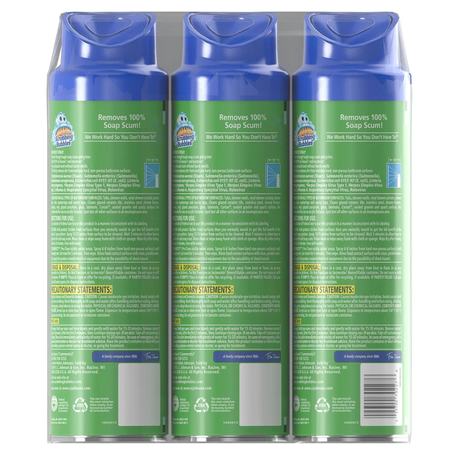 Scrubbing Bubbles Mega Shower Foamer Aerosol Rainshower - 20oz/3pk