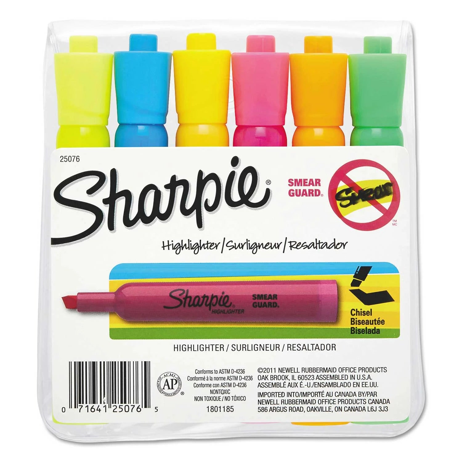 Sharpie Accent Tank Style Highlighter Chisel Tip Assorted Colors - 6ct/1pk