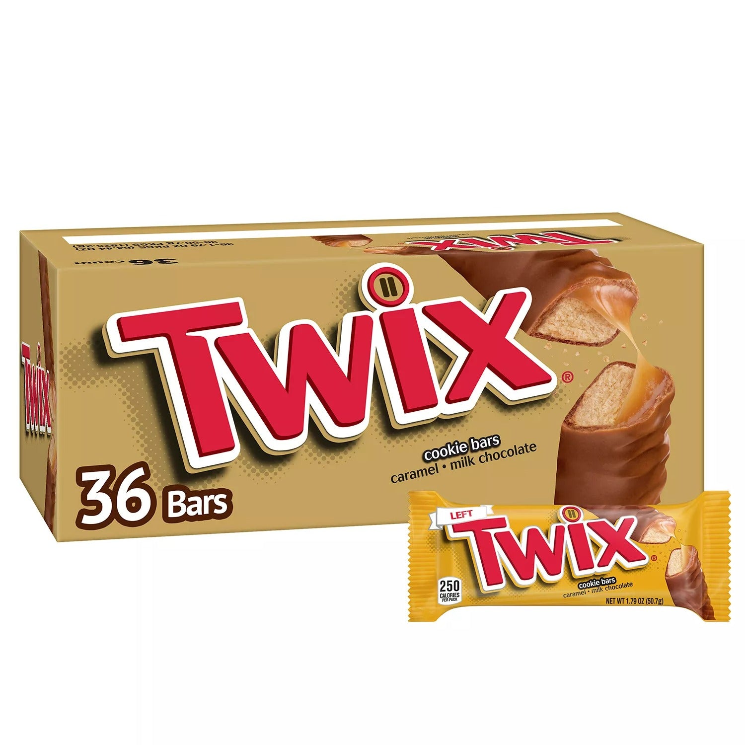 Twix Caramel Cookie Chocolate Candy Bars Full Size - 1.79oz/36pk