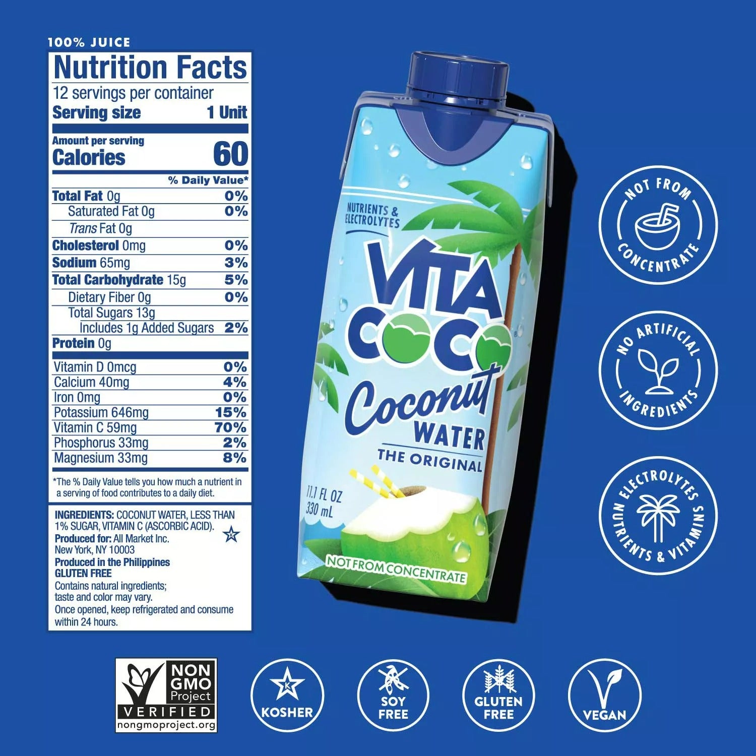 Vita Coco Coconut Water - 11.1oz/18pk