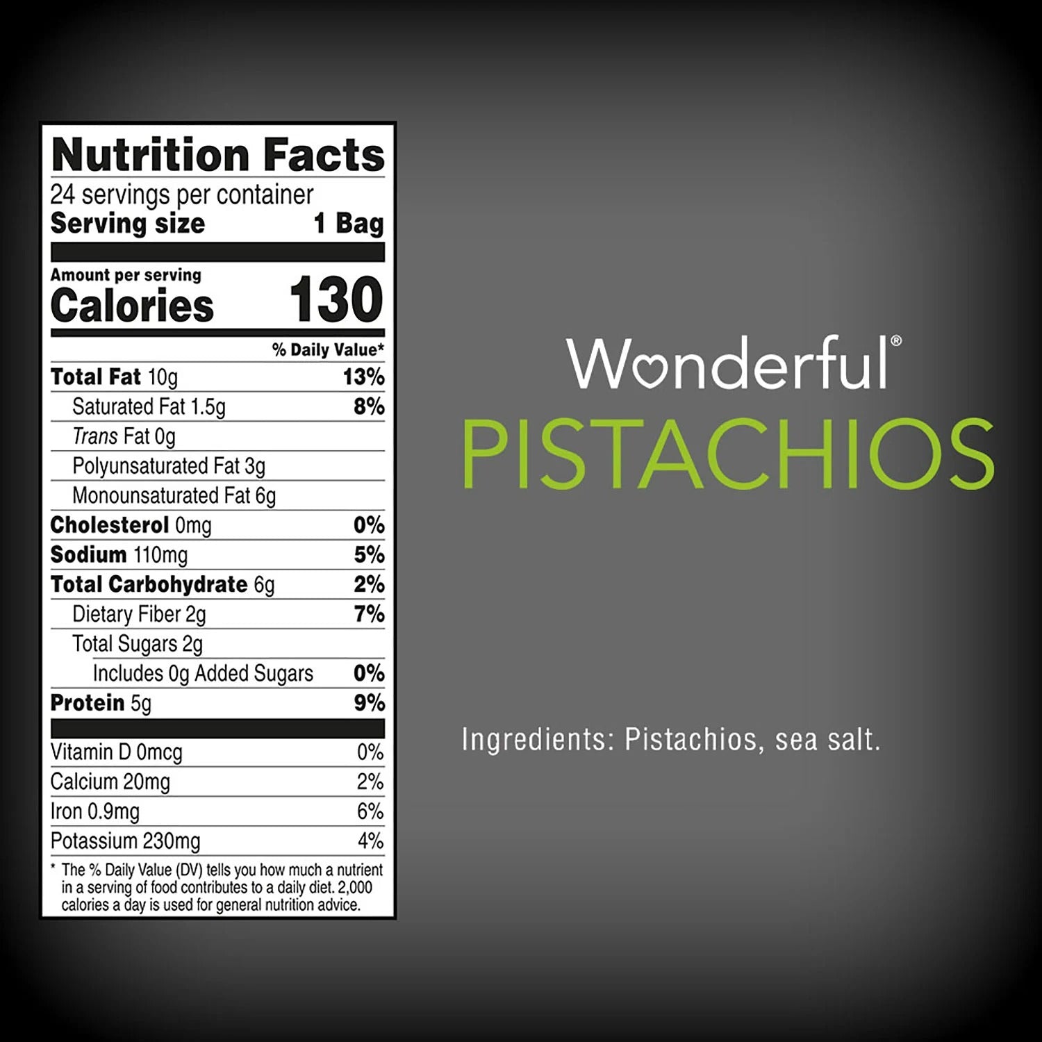 Wonderful Pistachios Roasted and Salted - (24x1.5)oz/1pk
