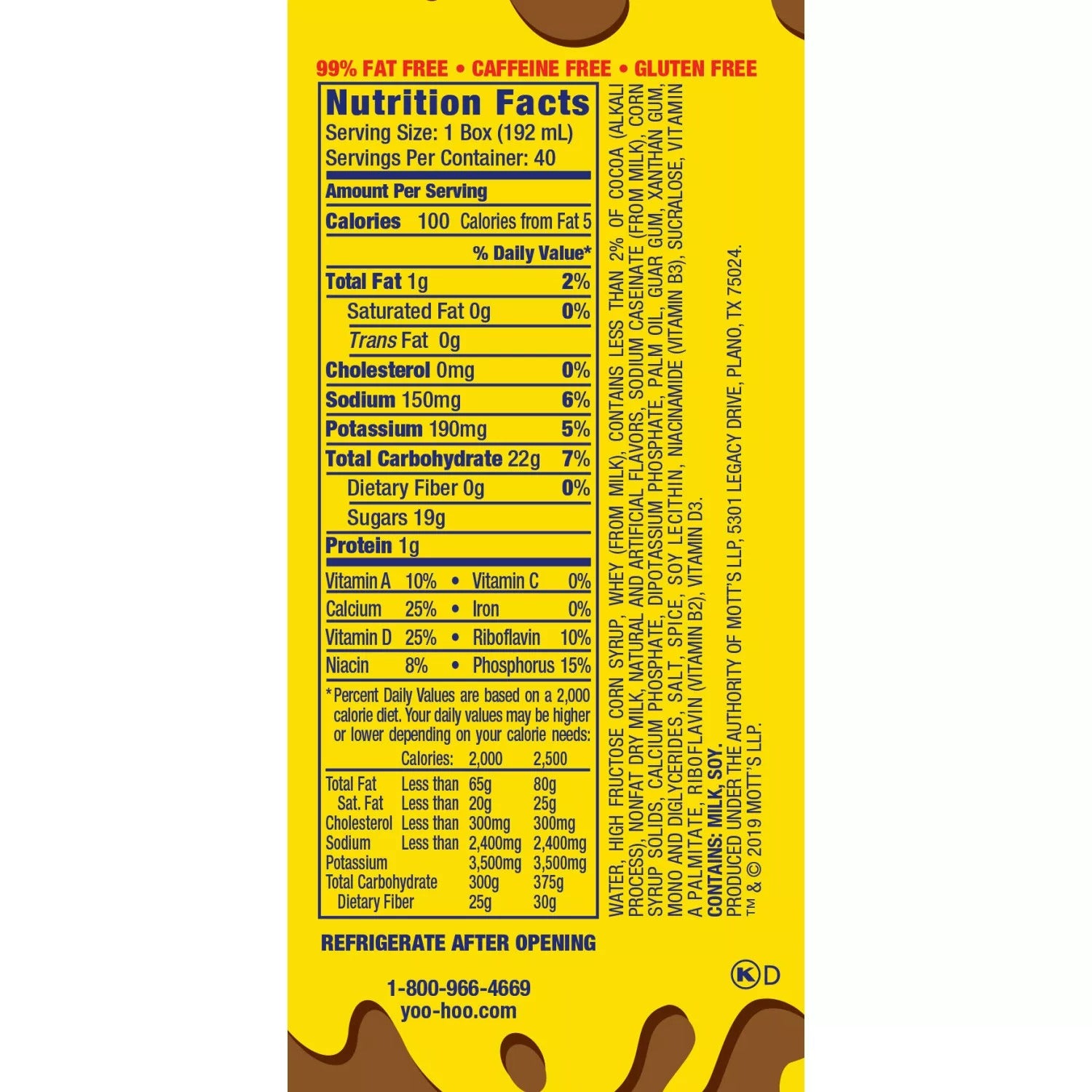 Yoo-hoo Chocolate Drink - 6.5oz/40pk