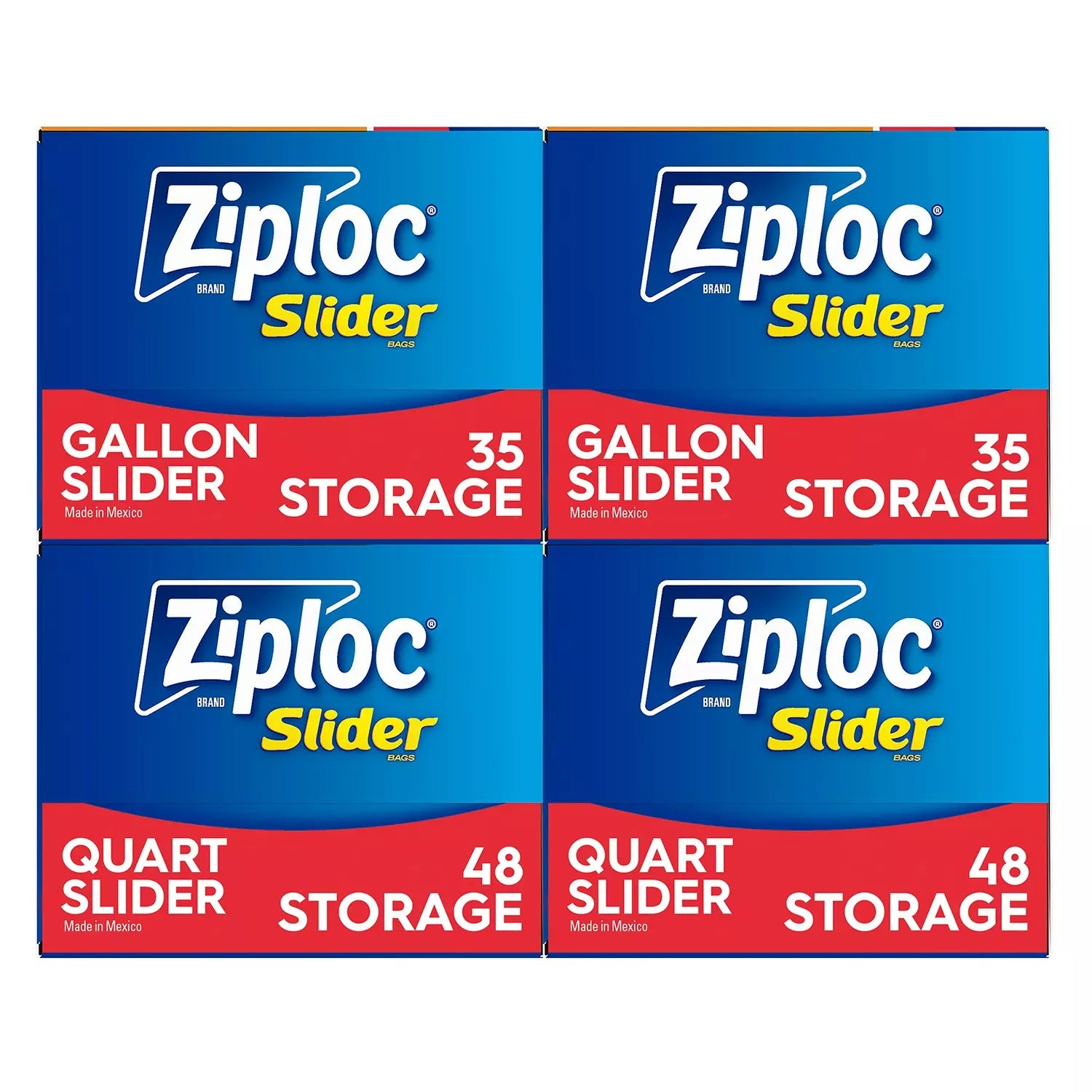 Ziploc Slider Storage Bags Variety Pack: Quart 96 and Gallon 70 - 166ct/1pk