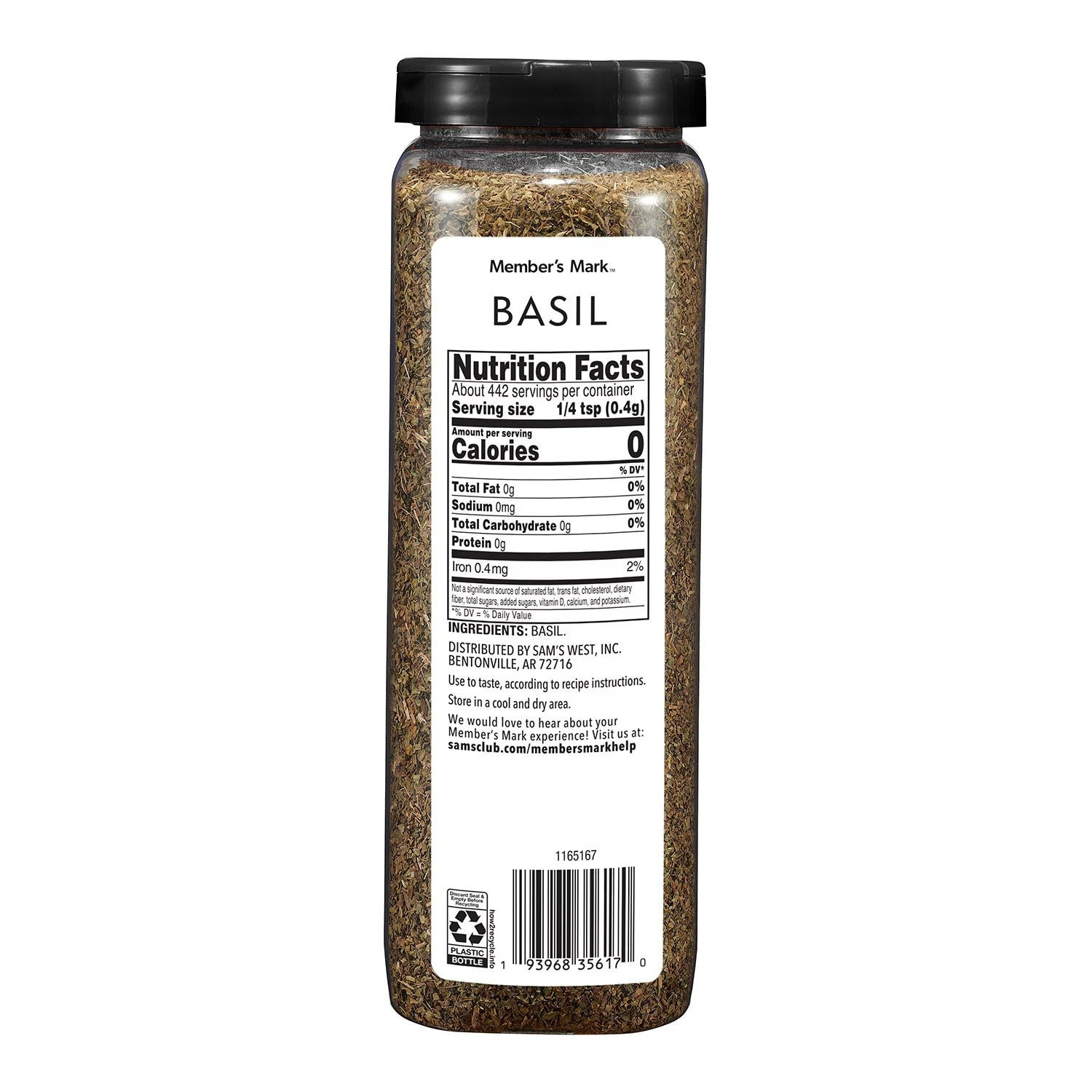 Member's Mark Dried Basil Leaf Seasoning - 6.25oz/1pk